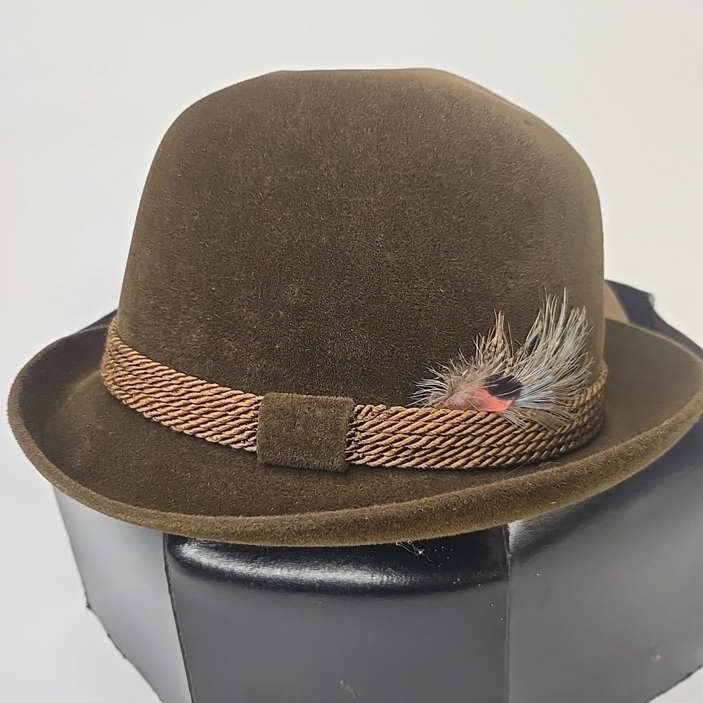 Cavanagh Mens Hat Size‎ 6 3/4 Brown Fedora Edge New York Felt Cap